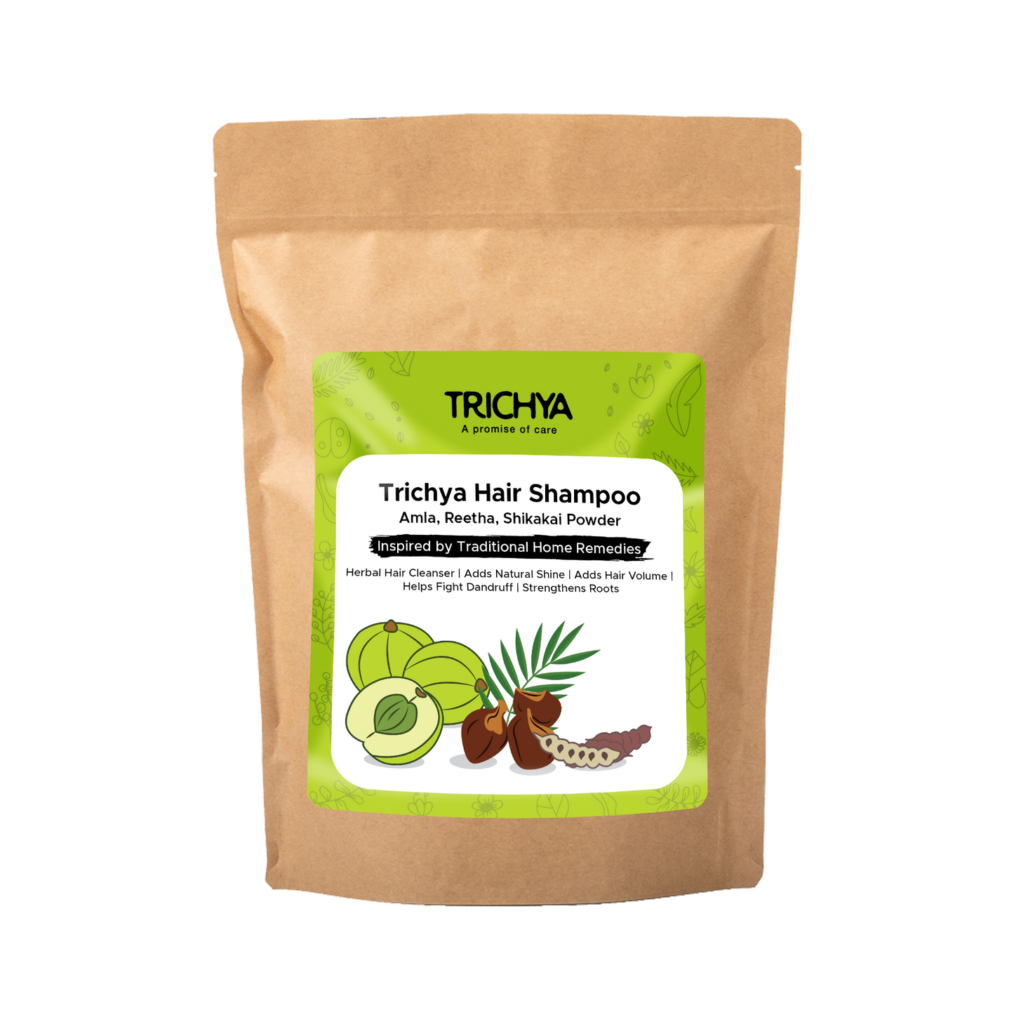 Trichya Natural Hair Shampoo – Amla | Reetha | Shikakai Powder | Pack of 200 gm